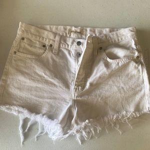 Madewell White Cutoff Denim Jean Shorts